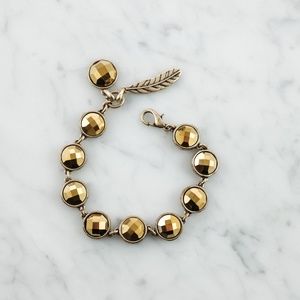 Lucky Brand faceted antique gold crystals bracelet